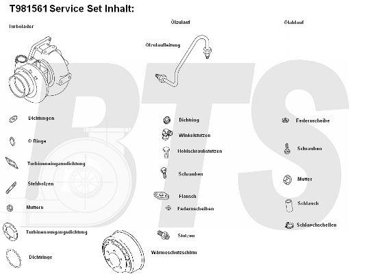 BTS TURBO Kompressor,ülelaadimine T981561